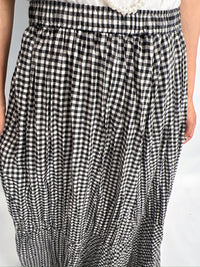 Gingham Check Maxi Skirt – Black & White