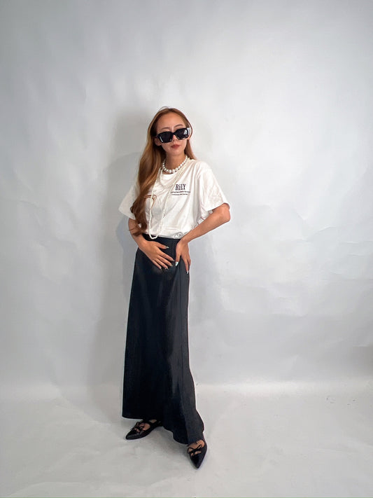 Satin Long Skirt – Elegant Sheen Drape