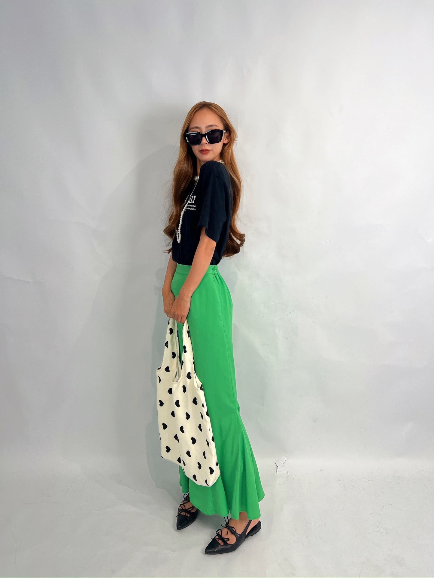 Black Ribbon Slingback Flats