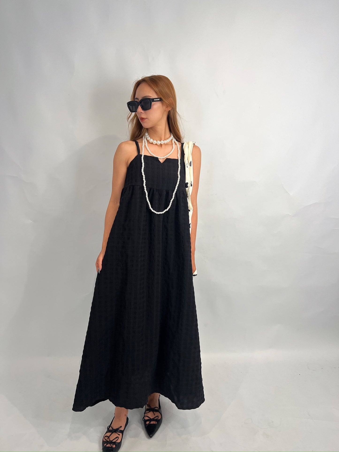 Black Ribbon Slingback Flats