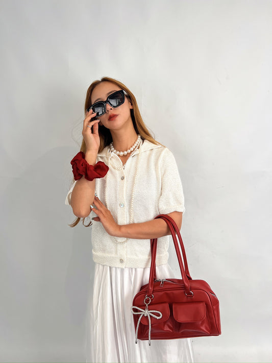 Ivory Mesh Knit Cardigan
