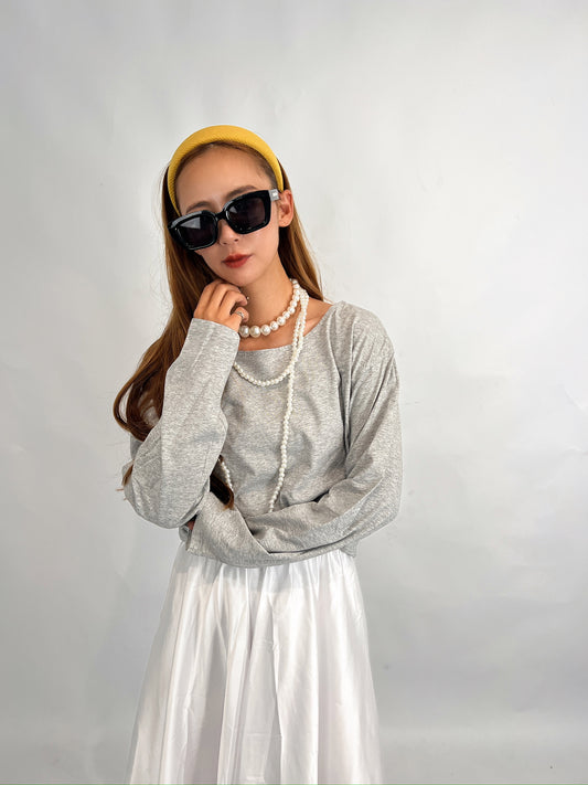 Grey Long-Sleeve Top
