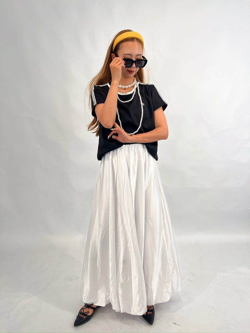 Balloon Maxi Skirt – White