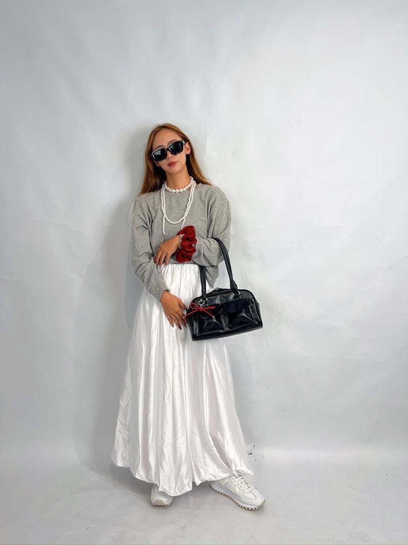 Balloon Maxi Skirt – White