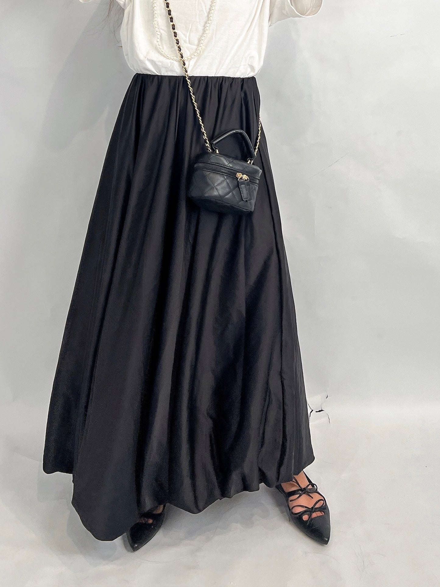 Black Ribbon Slingback Flats