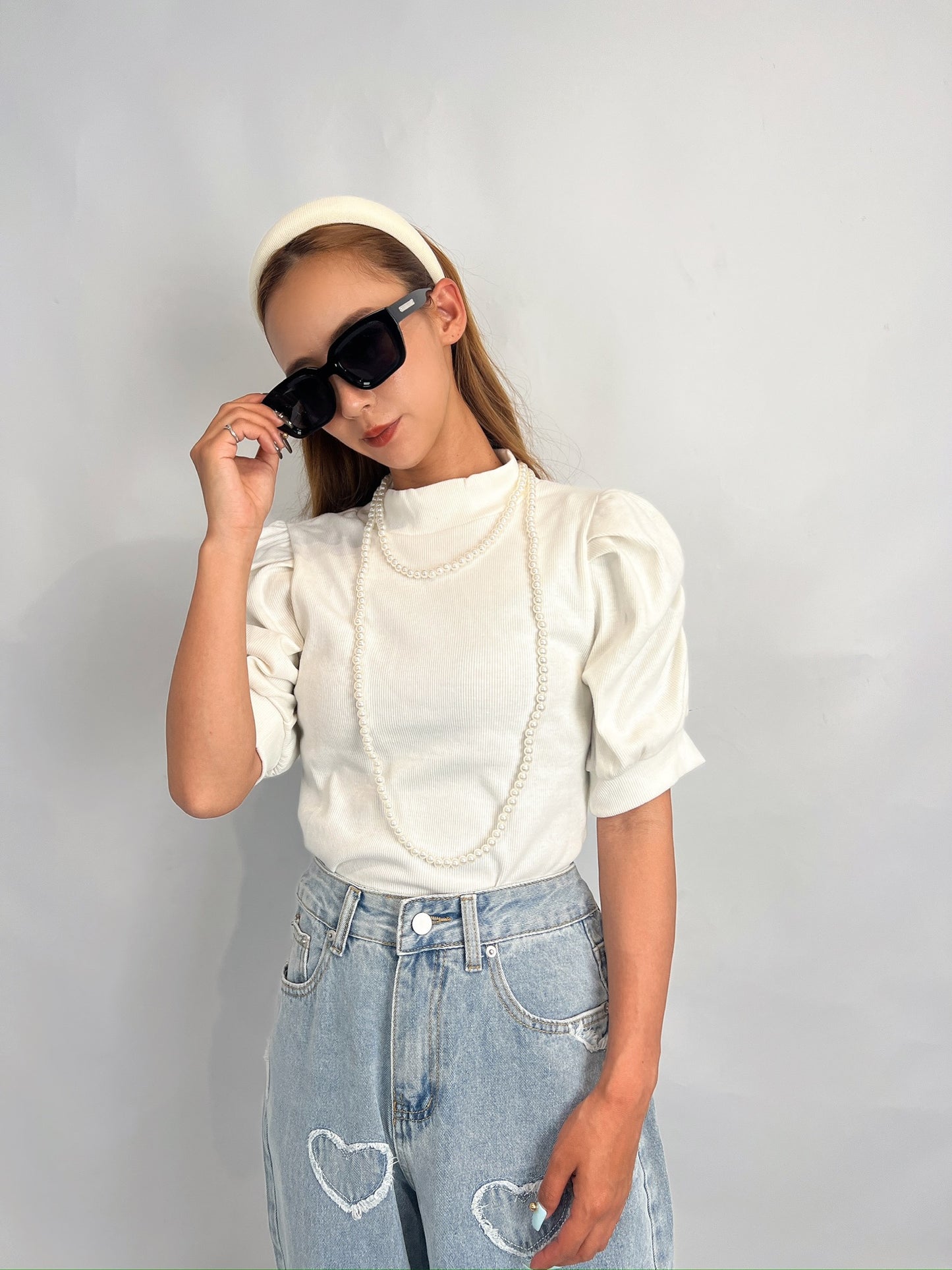 White Puff Headband