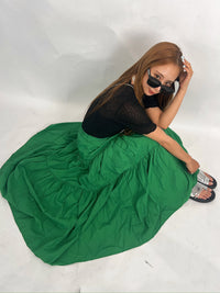 Green Tiered Skirt – Flow & Volume in Motion