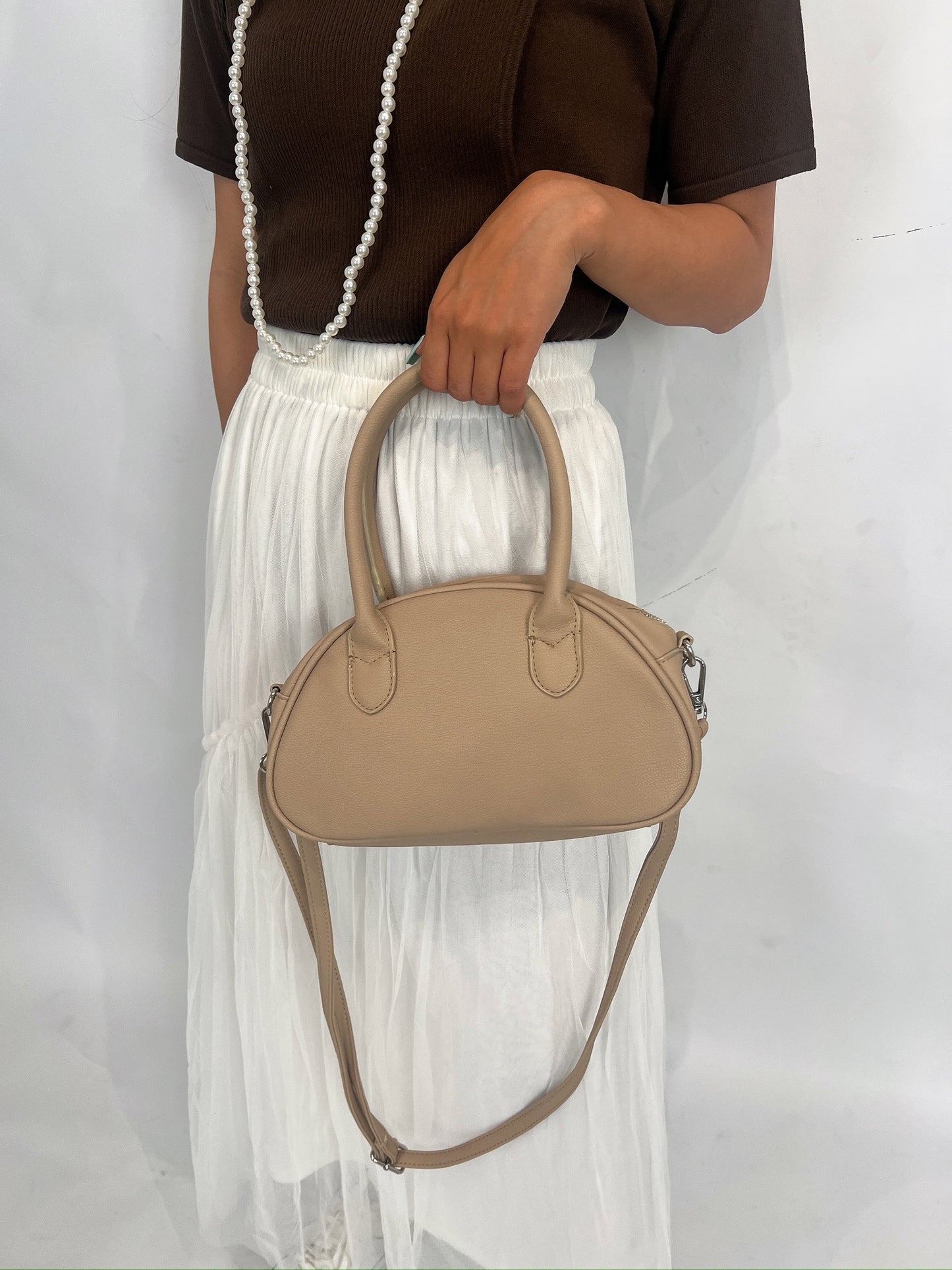 Layered White Mesh Maxi Skirt