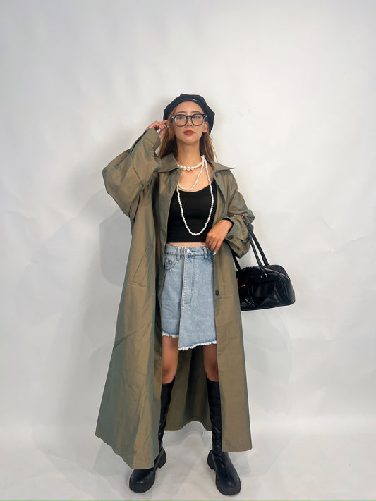 Khaki Oversized Trench Coat