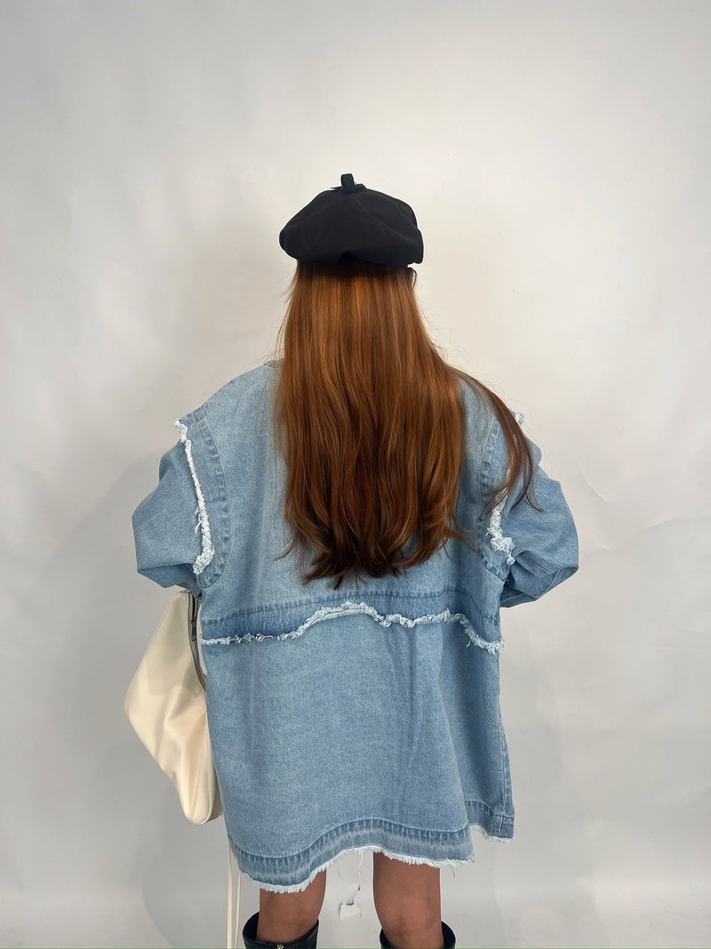 Frayed Light Denim Jacket