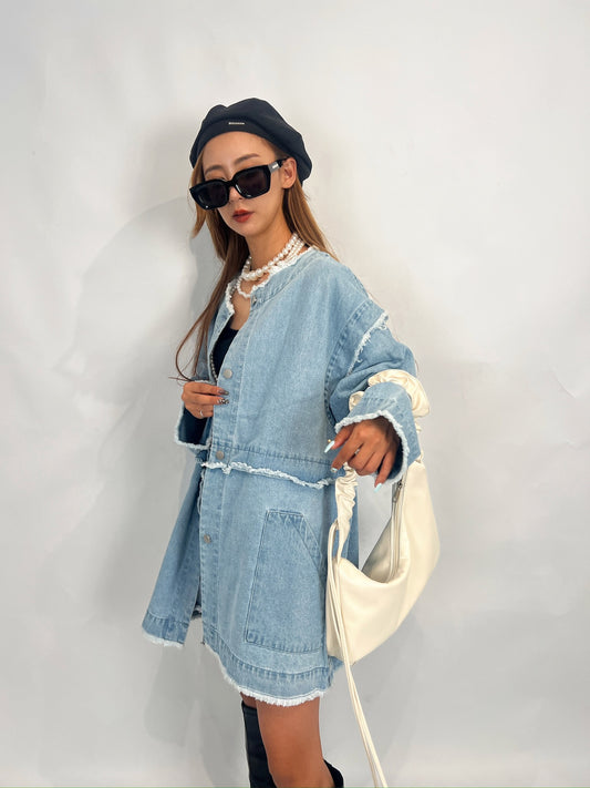 Frayed Light Denim Jacket