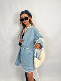 Frayed Light Denim Jacket
