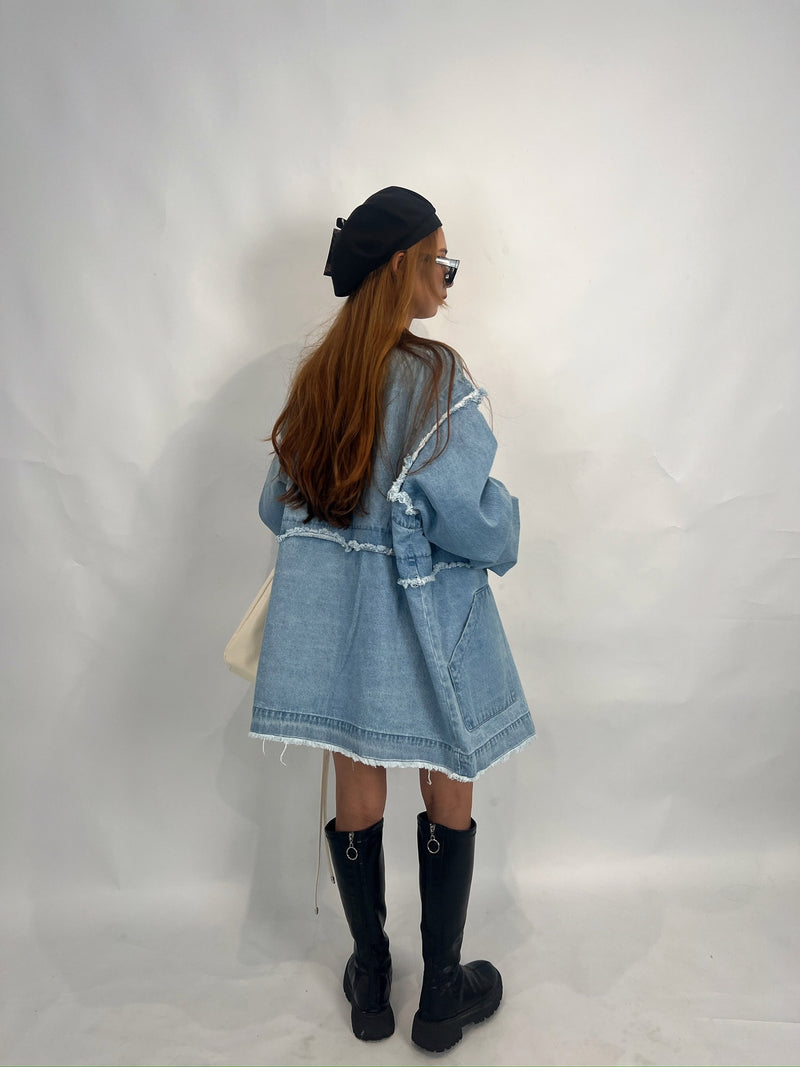 Frayed Light Denim Jacket