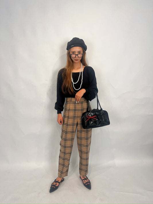 Check Tapered Pants