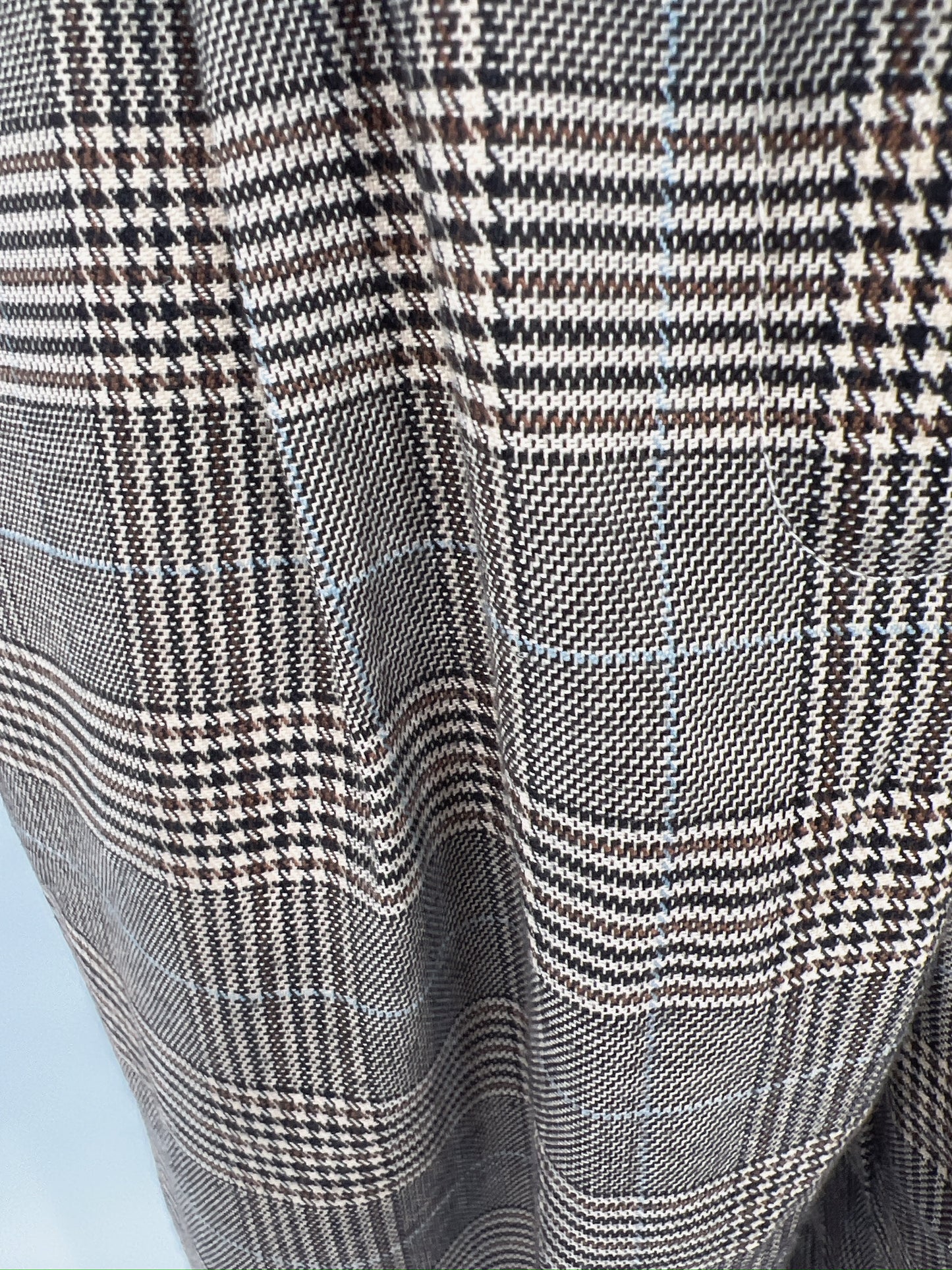 Beige Check Long Pants