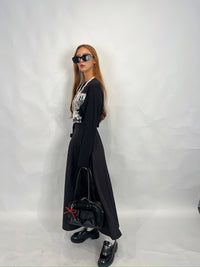 25064Black Long-Sleeve Vintage Rock Tee