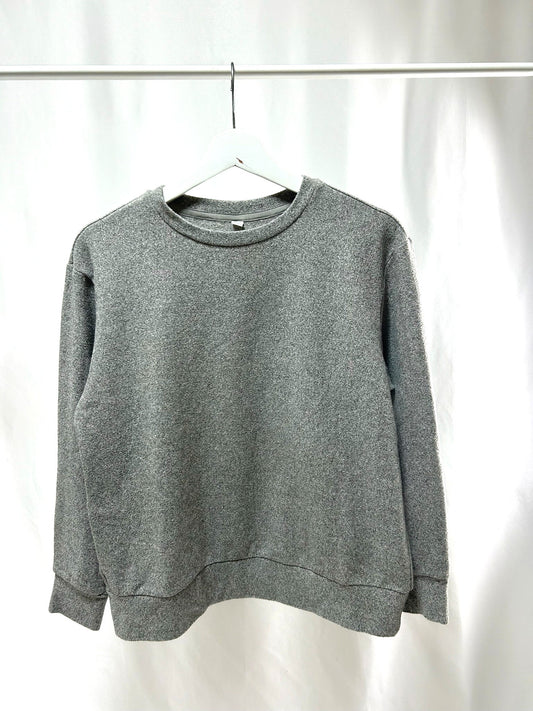 25024Gray Knit Sweat Top