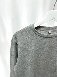 25024Gray Knit Sweat Top