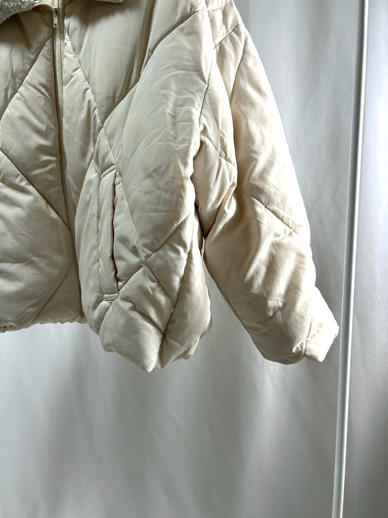 Quilted Jacket with Faux Shearling Collar