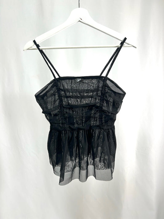 25022Black Tulle Camisole Top