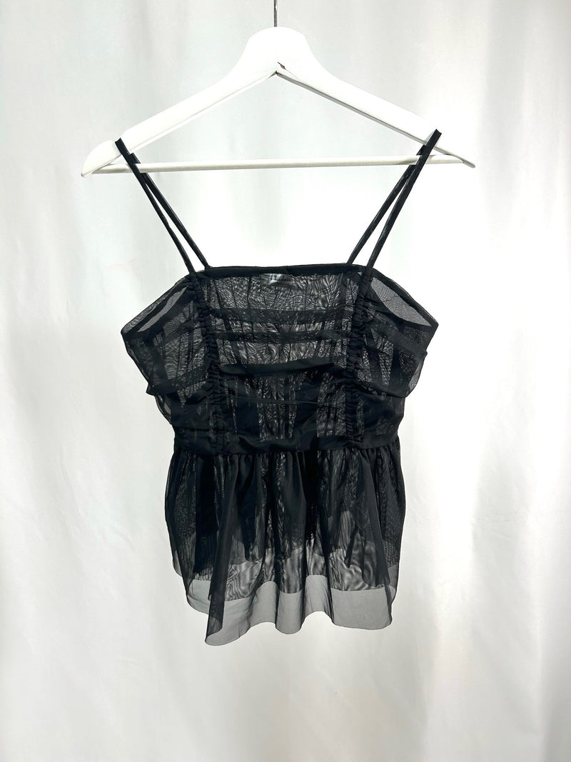 25022Black Tulle Camisole Top