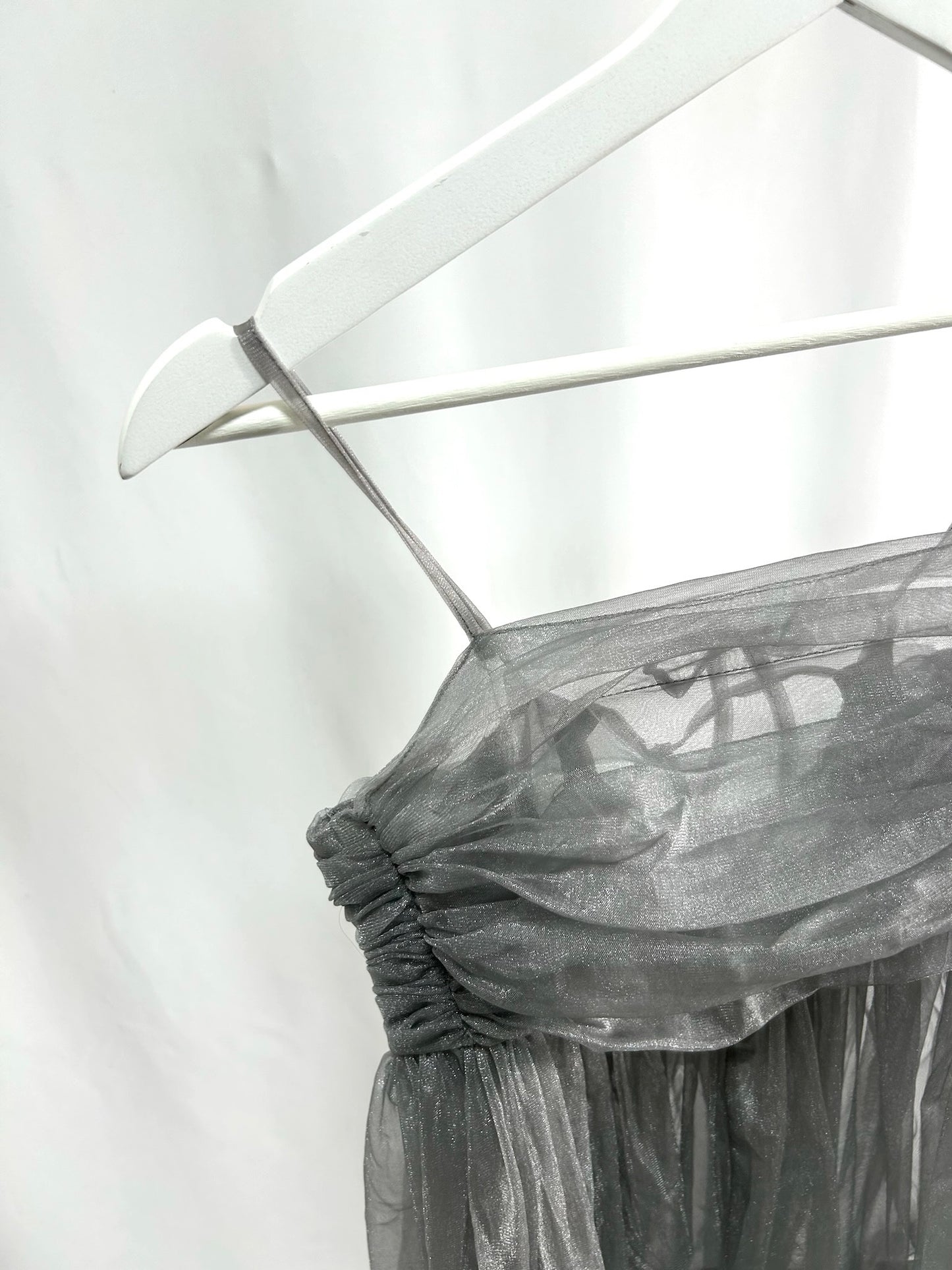 25023Gray Tulle Camisole Top