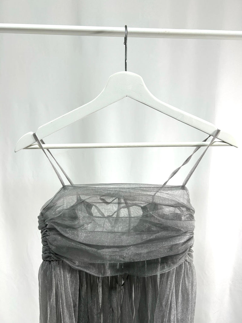 25023Gray Tulle Camisole Top