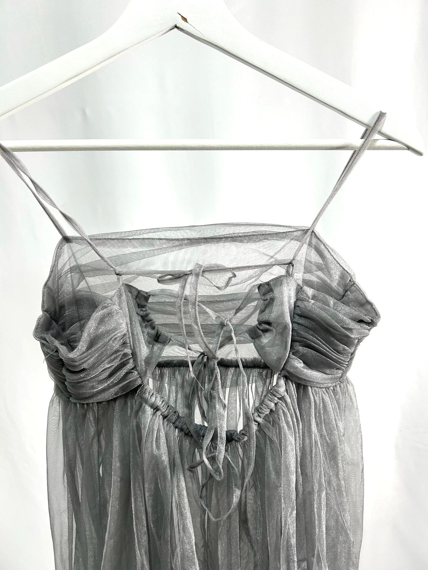 25023Gray Tulle Camisole Top