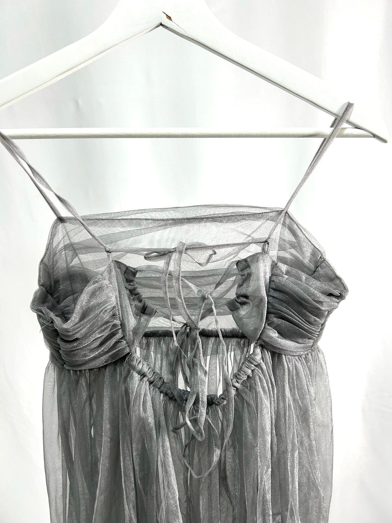 25023Gray Tulle Camisole Top