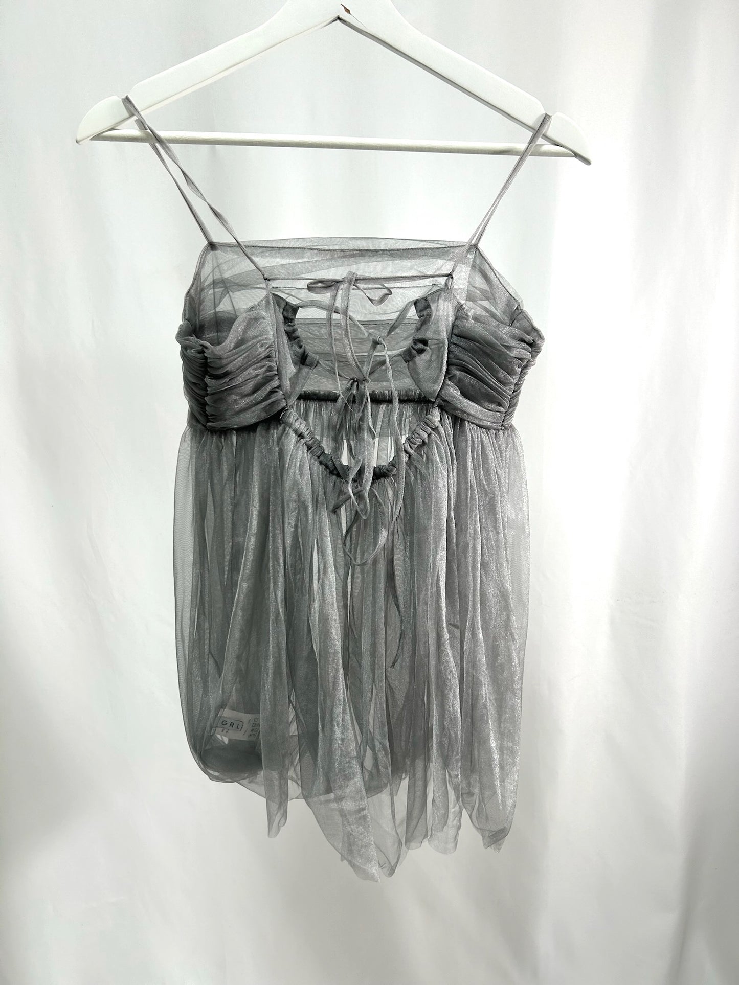 25023Gray Tulle Camisole Top