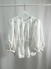 25018White Puff Sleeve Blouse