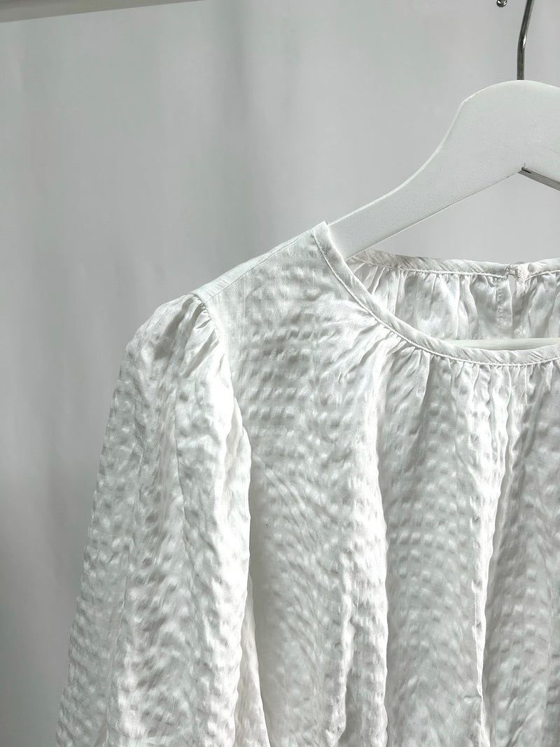 25018White Puff Sleeve Blouse