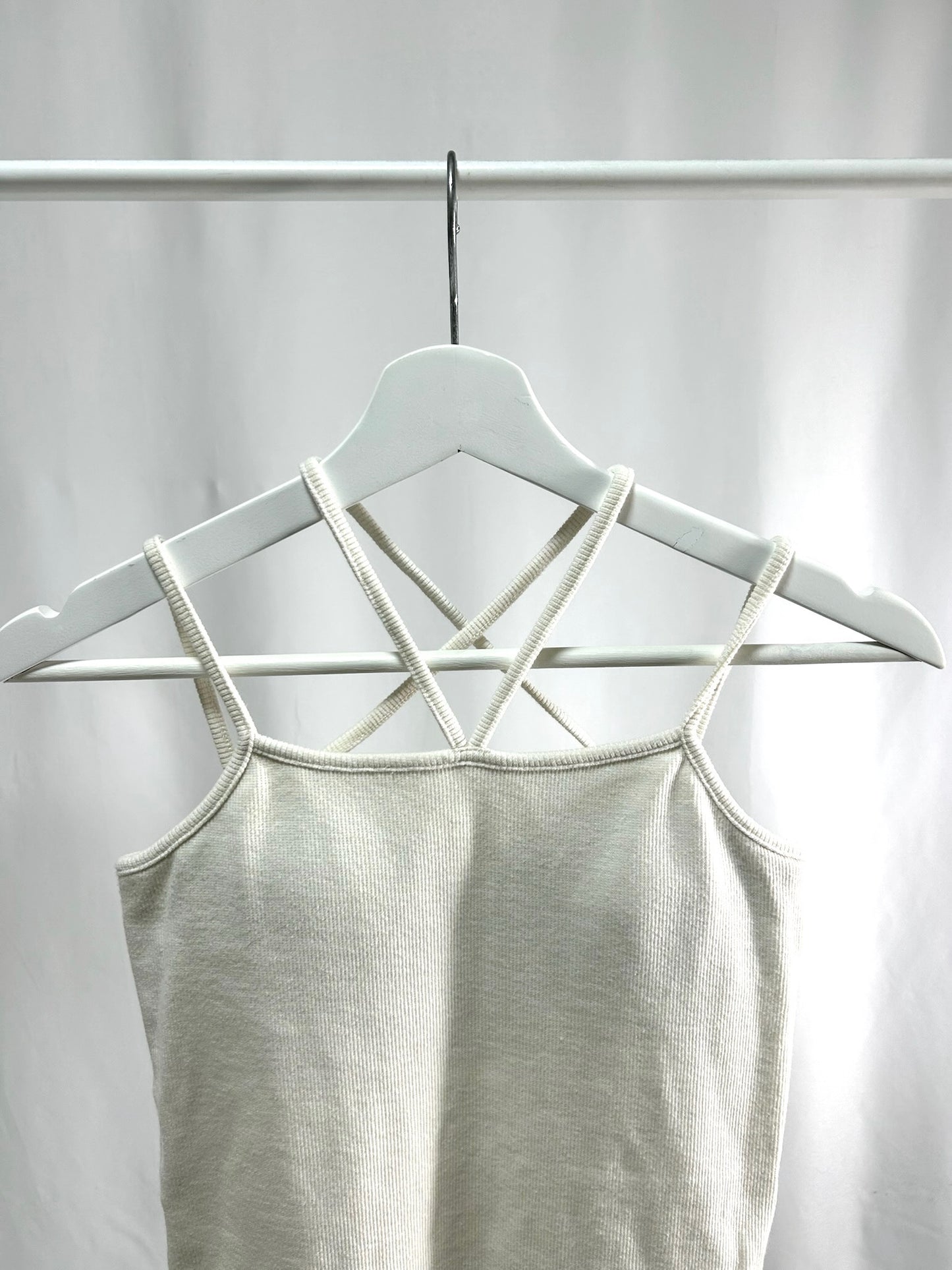 25020White Cross Strap Camisole