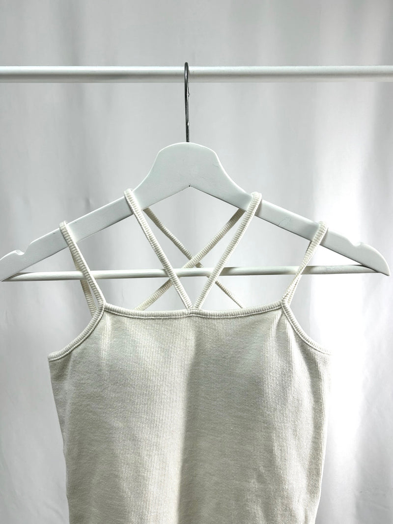 25020White Cross Strap Camisole