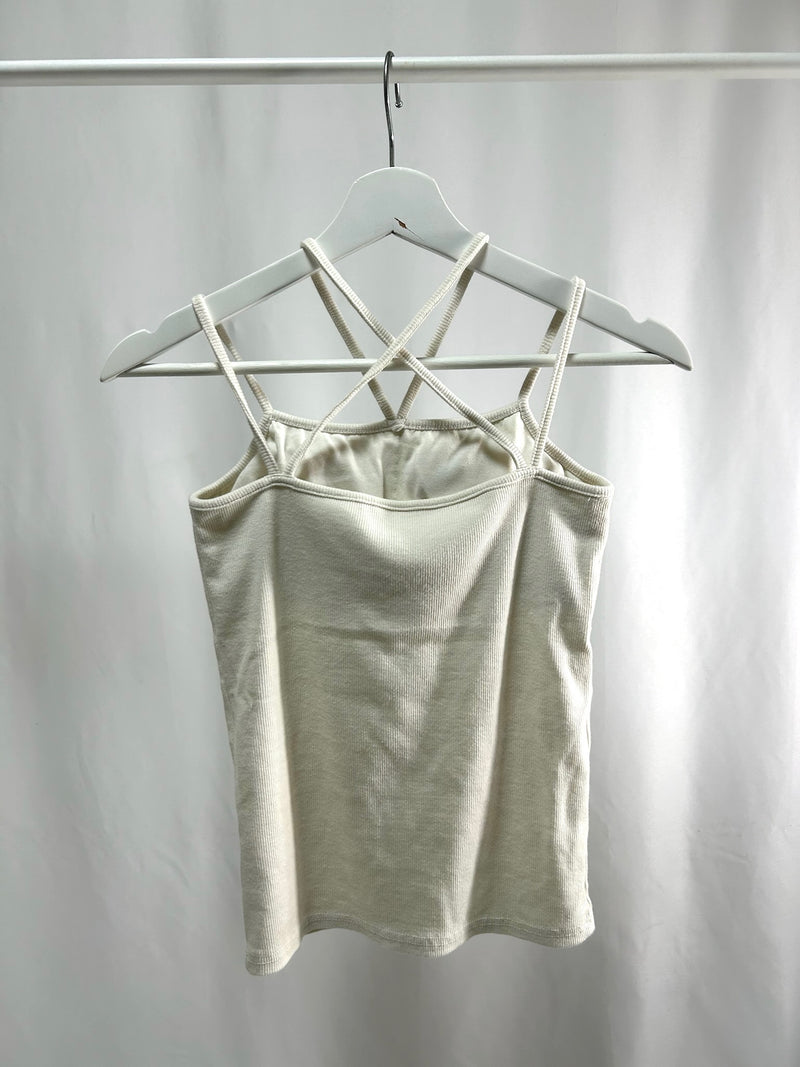 25020White Cross Strap Camisole
