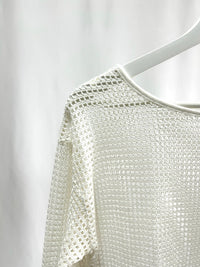 25063Ivory Mesh Top