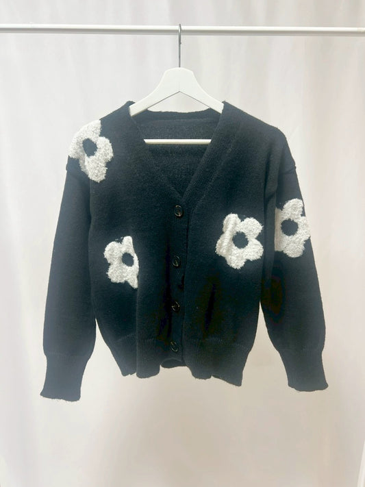 2500013デイジー柄カーディガン
