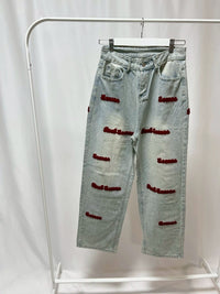 2501229 ワッペン付きデニムパンツ