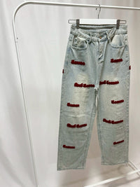 2501229 ワッペン付きデニムパンツ