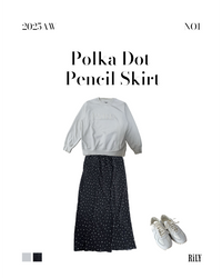 25000010Polka Dot Pencil Skirt